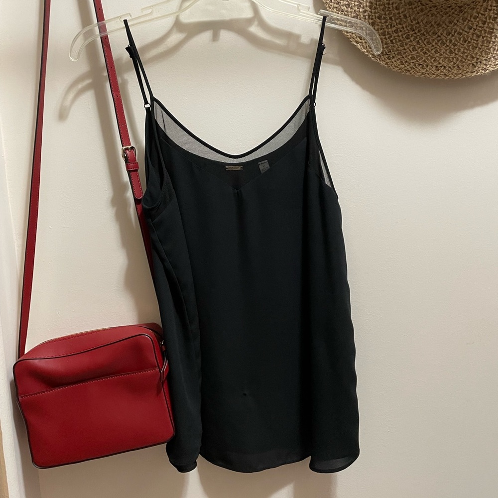Black mesh cami